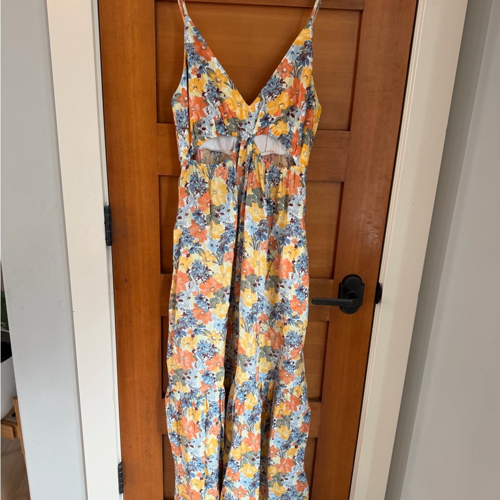 Abercrombie & Fitch Floral Maxi Dress in Yellow, Orange, Blue